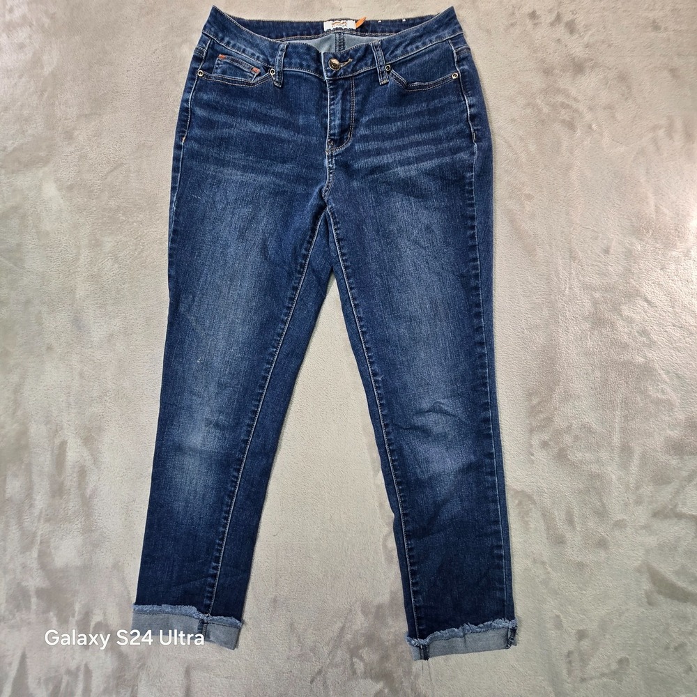 Le TIGRE Skinny Ankle Jeans Womens 6 Blue Denim Dark Wash Cotton Frayed Hem